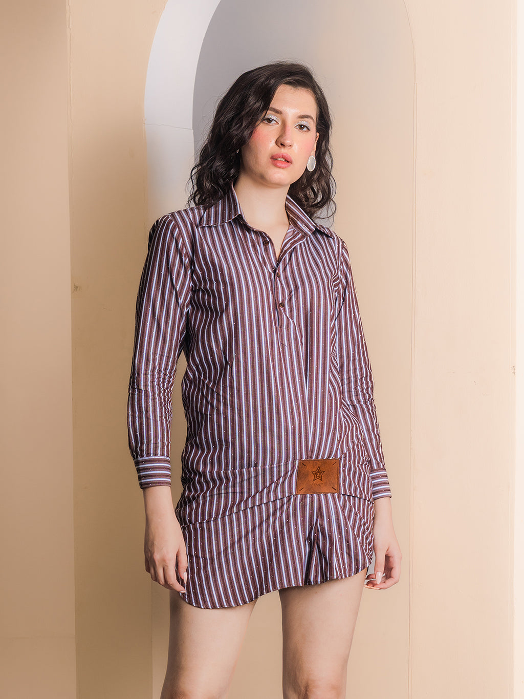 Ginza Cotton Rhinestone Mini Dress