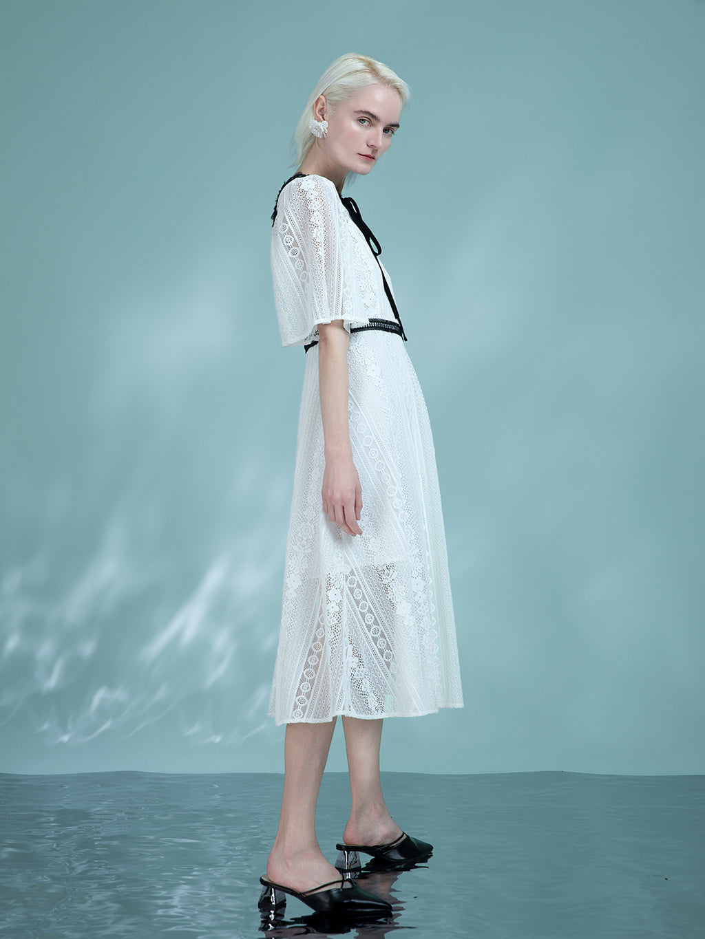 White Dress With Black Bow