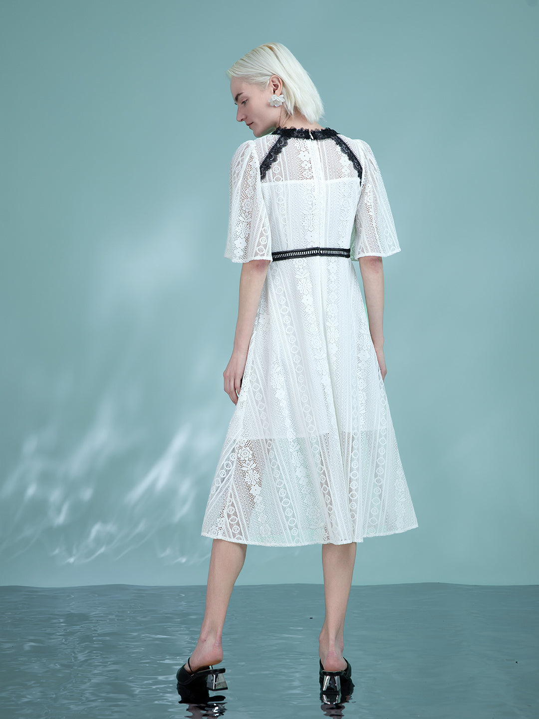 White Dress With Black Bow